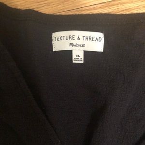 Madewell Texture & Thread Black Knotted Shirt, with snap closure